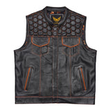 Leatherick Honeycomb Stitch Custom Motorcycle Vest