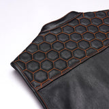 Back of Leatherick Honeycomb Stitch Motorcycle Vest