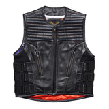 Gilet in pelle stile guerriero tattico Leatherick