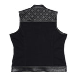 Back of Leatherick Women Diamond Stitch Motorcycle Waistcoat