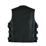 Leatherick SWAT Leather Vest with Perforated Pocket Panels