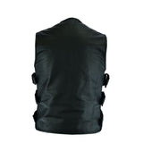 Leatherick SWAT Leather Vest with Perforated Pocket Panels