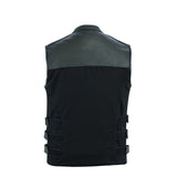 Leatherick Men SWAT Perforated Denim Leather Vest