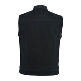 Leatherick SOA Black Collared Denim Vest