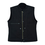 Leatherick SOA Black Collared Denim Vest