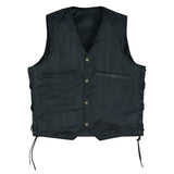 Leatherick Men’s Classic Side Laces Biker Leather Vest