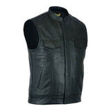 Custom Biker Leather Waistcoat