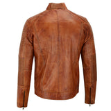 Leatherick Vintage Distressed Tan Brown Leather Jacket