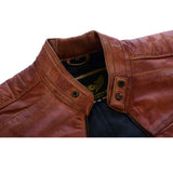 Leatherick Vintage Distressed Tan Brown Leather Jacket