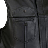 Leatherick Sons Of Anarchy Premium Black Collarless Vest