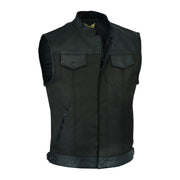 Leatherick Anarchy Club Cordura Trim Leather Vest