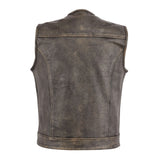 Leatherick Sons Of Anarchy Distressed Brown Collarless Leather Vest