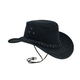 Leatherick Black Leather Cowboy Hat