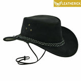 Leatherick Western Black Suede Leather Cowboy Hat