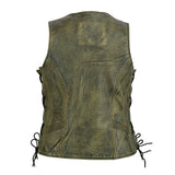 Back - Womens Brown Vintage Leather Vest