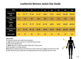 Size chart of Leatherick Women Slim Fit Black Retro Leather Jacket by Leatherick