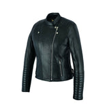 Leatherick Women Slim Fit Black Retro Leather Jacket